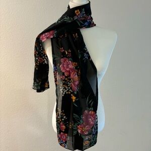 Black floral scarf